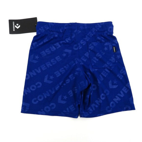 Converse Boys Blue Logo Print Mesh Shorts Size 5Drawstring Waist NWT $24 - Picture 3 of 3